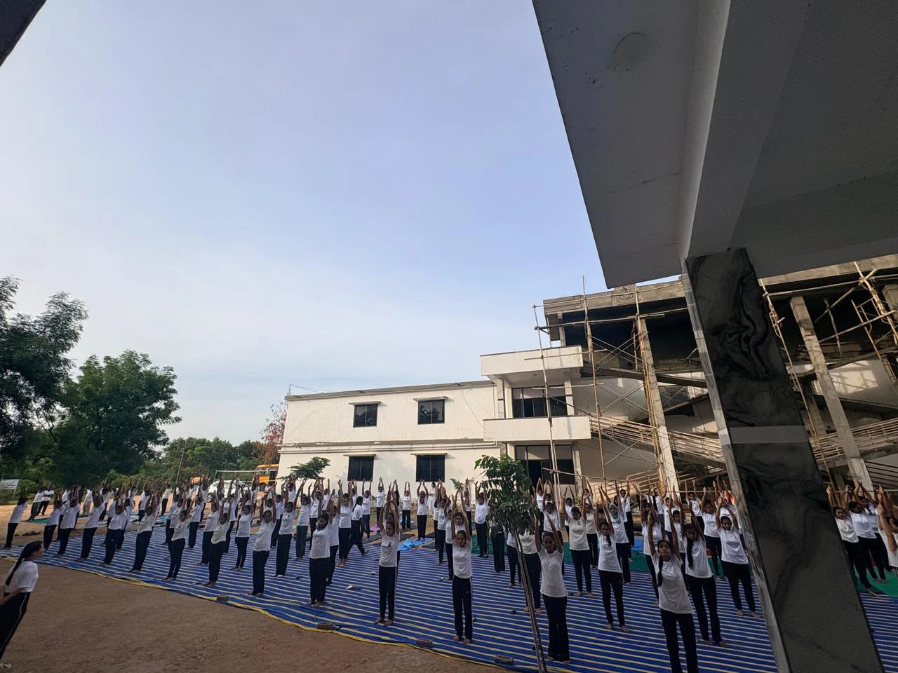 Outdoor wellness activity at campus